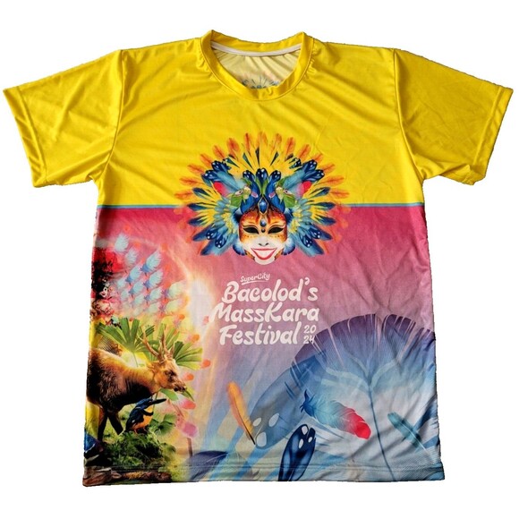 NWOT Bacolod City MASSKARA FESTIVAL 2024 All Over Graphic Sublimation tshirt - Picture 1 of 6